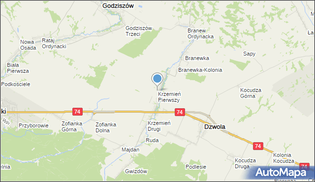 mapa Krzemień Pierwszy, Krzemień Pierwszy na mapie Targeo